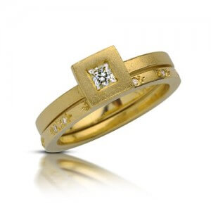 טבעת אירוסין פריחה צהובה - RDY0331